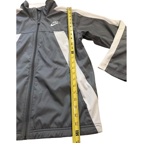 Nike Sportswear Zip Jacket Track Mesh Gray White Stripe Large L 14 16 - Picture 11 of 14